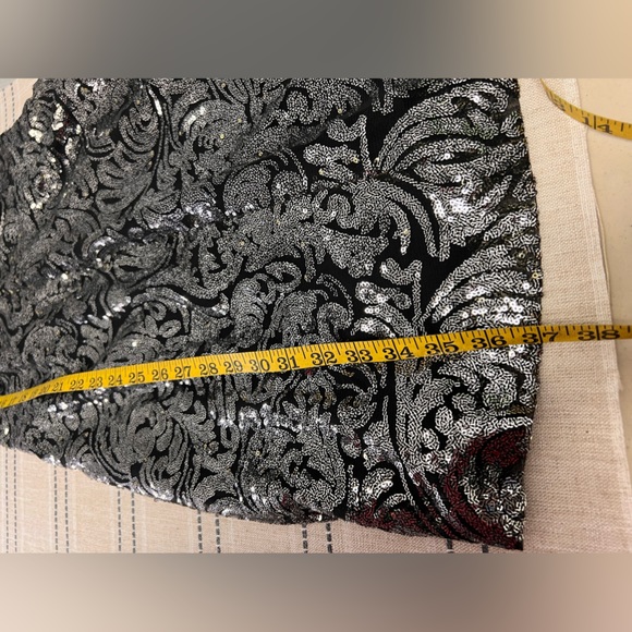 Lauren Ralph Lauren Silver Mesh Sequin Cocktail Dress Size 10 - Picture 11 of 12